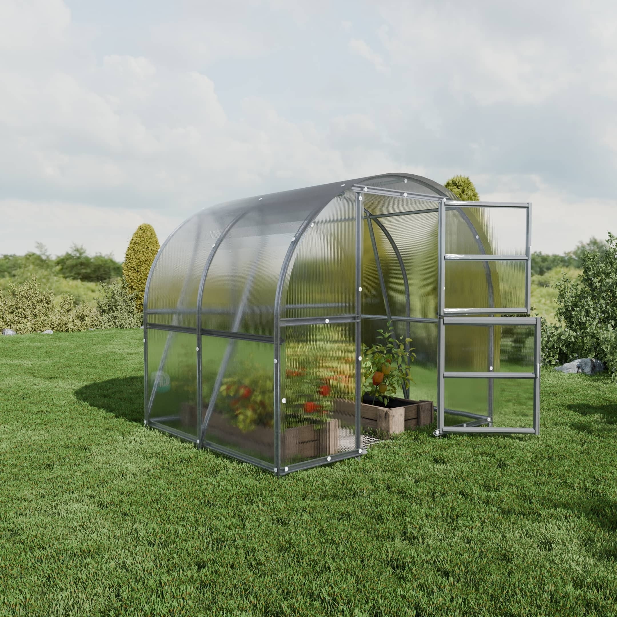 Šiltnamis Baltic LT - 4 mm storio kanalinis polikarbonatas - 3 x 12 m (36 m²) - Image 2