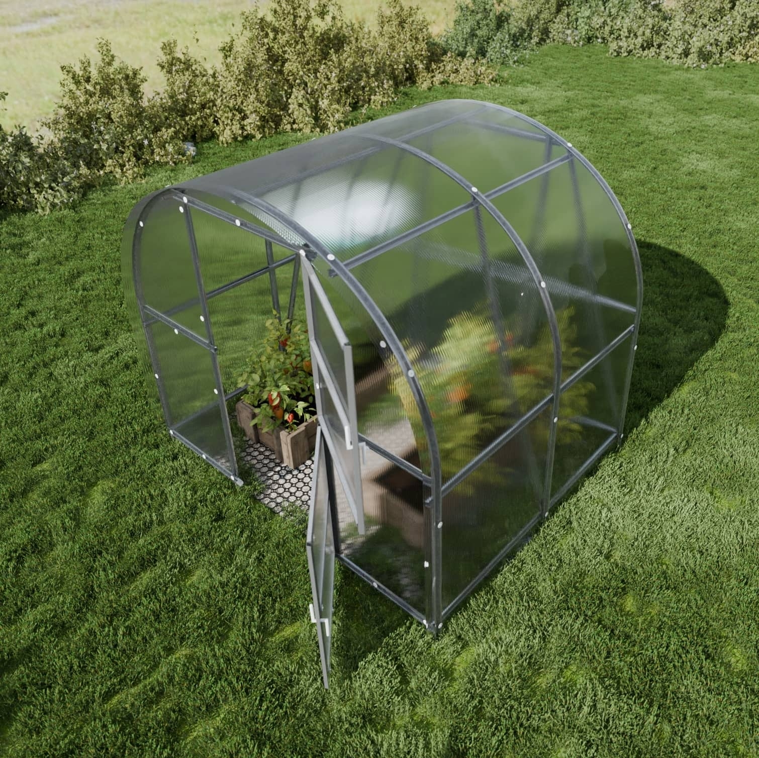 Šiltnamis Baltic LT - 4 mm storio kanalinis polikarbonatas - 3 x 12 m (36 m²) - Image 3