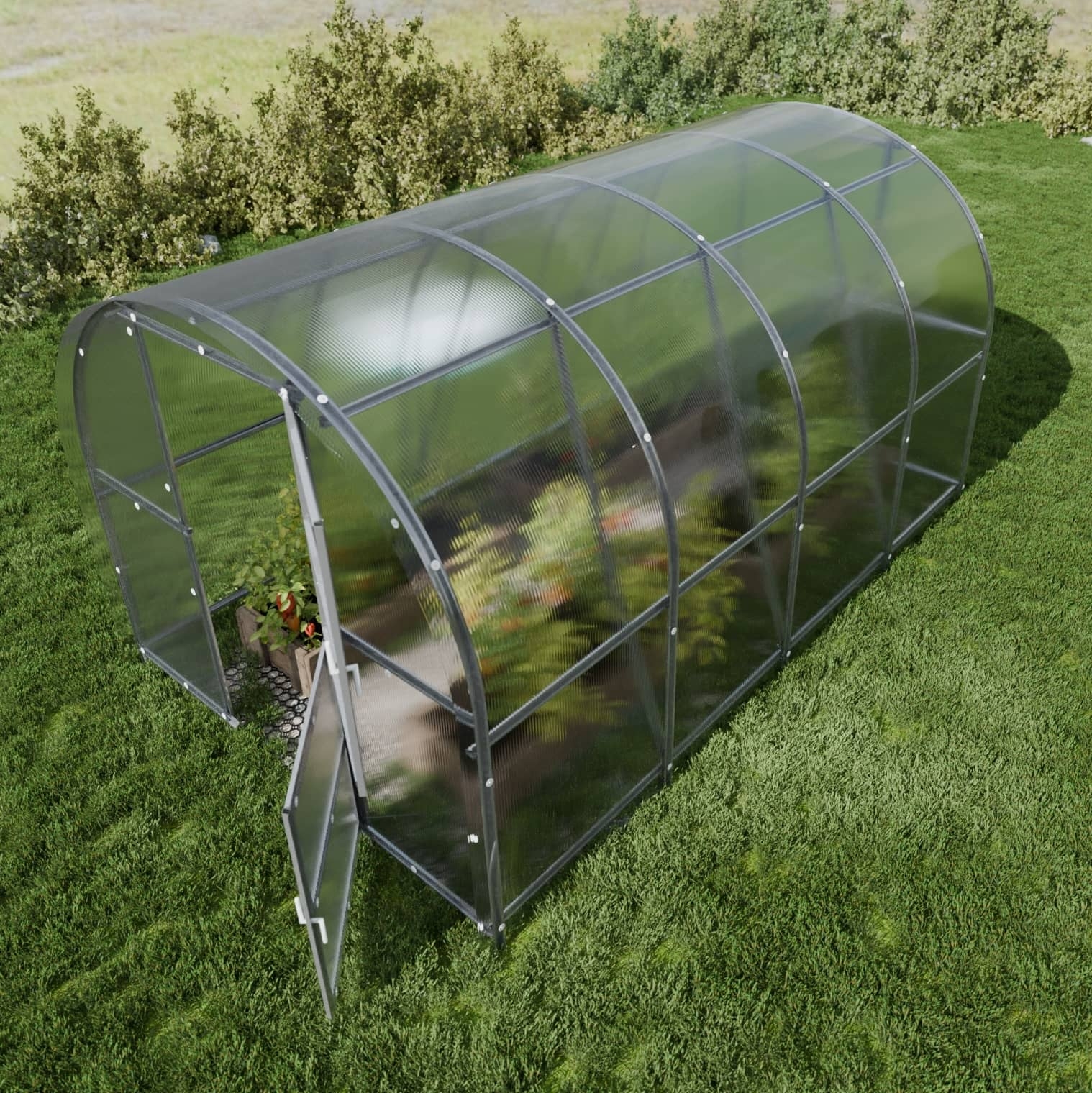 Šiltnamis Baltic LT - 4 mm storio kanalinis polikarbonatas - 3 x 12 m (36 m²) - Image 8