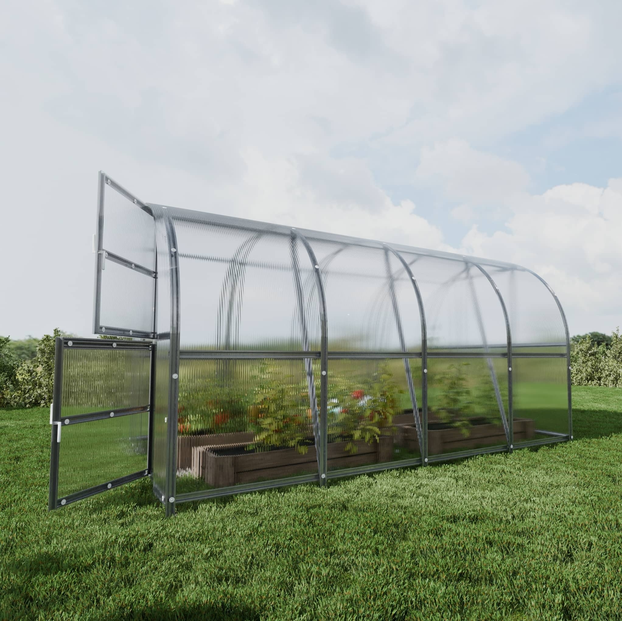 Šiltnamis Baltic LT - 4 mm storio kanalinis polikarbonatas - 3 x 12 m (36 m²) - Image 9