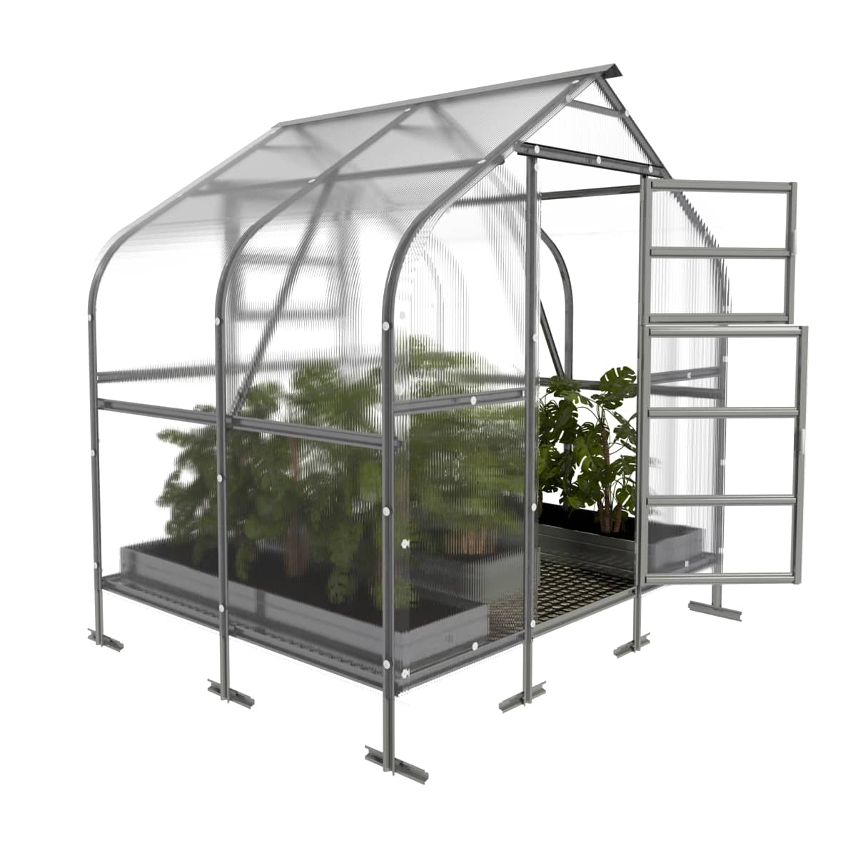 Šiltnamis KLASIKA Drop - 6 mm storio kanalinis polikarbonatas - 2,5 x 4 m (10 m²) - Image 6