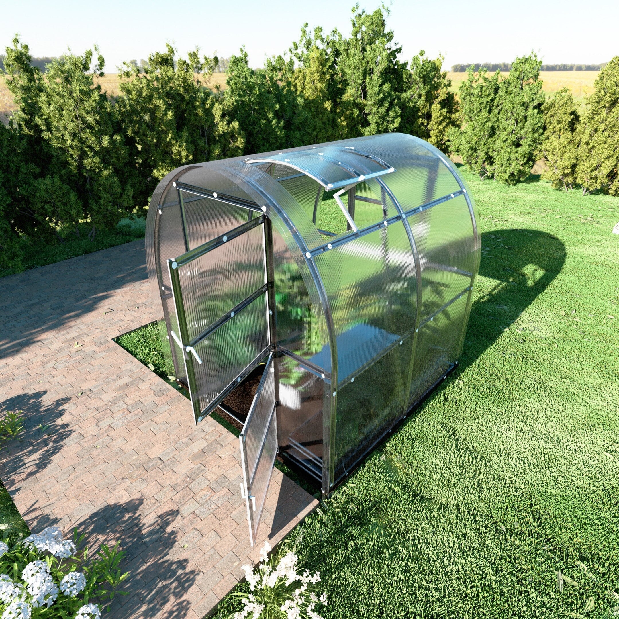 Šiltnamis KLASIKA Slim - 6 mm storio kanalinis polikarbonatas - 2 x 10 m (20 m²) - Image 2