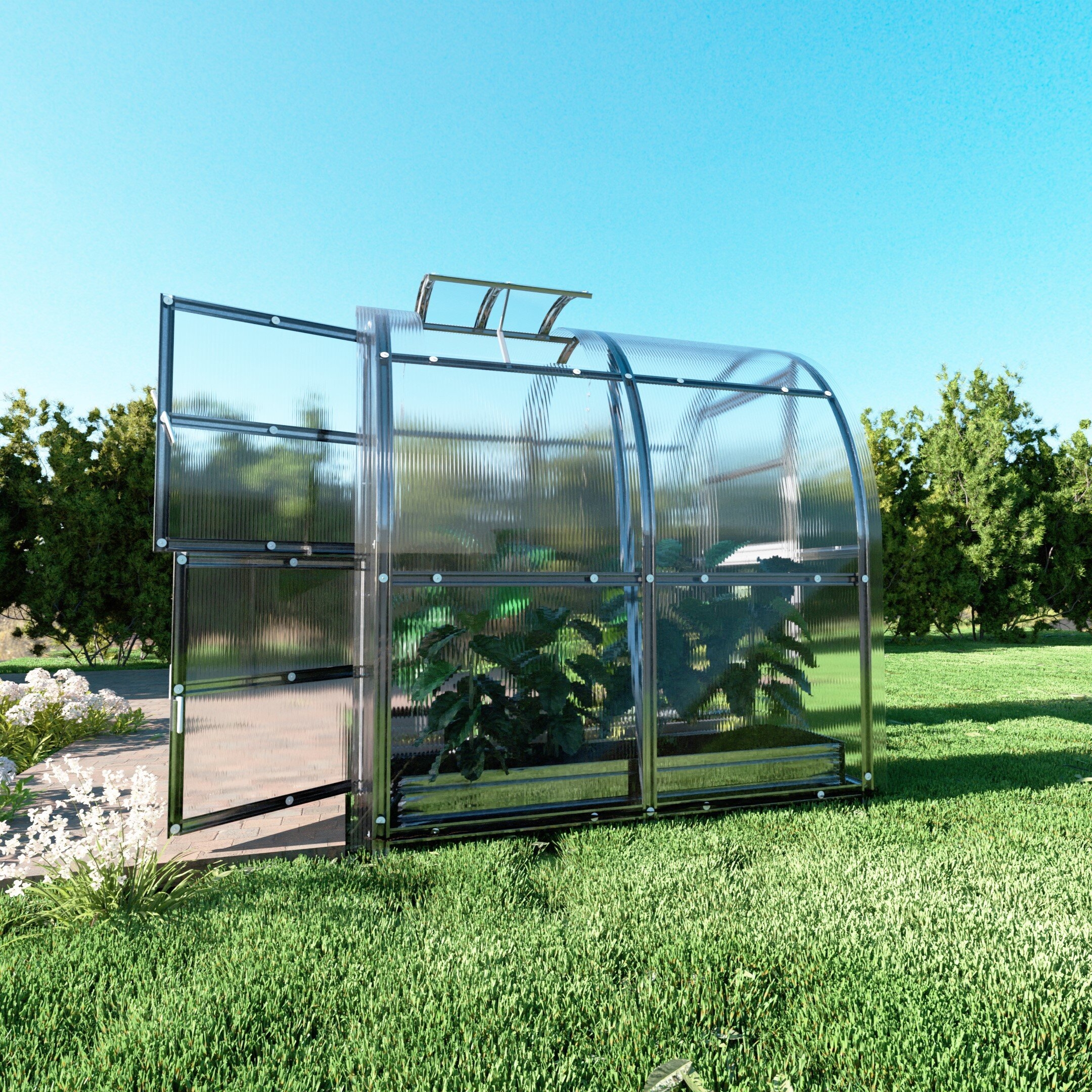 Šiltnamis KLASIKA Slim - 6 mm storio kanalinis polikarbonatas - 2 x 10 m (20 m²) - Image 3