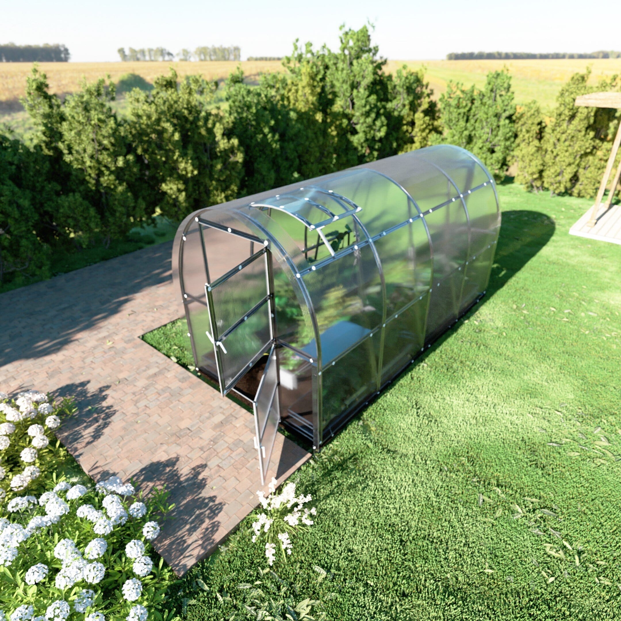 Šiltnamis KLASIKA Slim - 6 mm storio kanalinis polikarbonatas - 2 x 10 m (20 m²) - Image 8