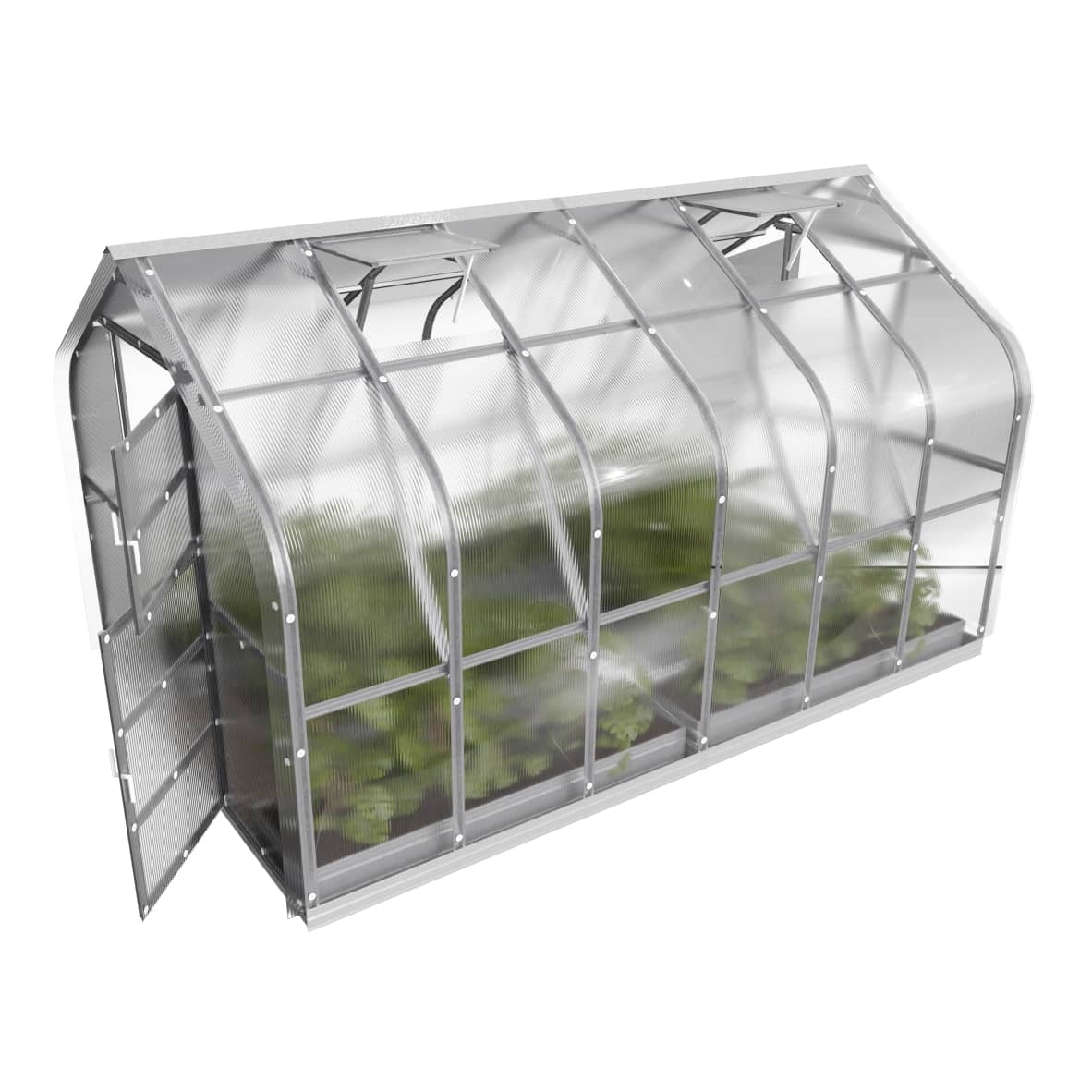 Šiltnamis KLASIKA Standart - 4 mm storio kanalinis polikarbonatas - 2,5 x 8 m (20 m²) - Image 5