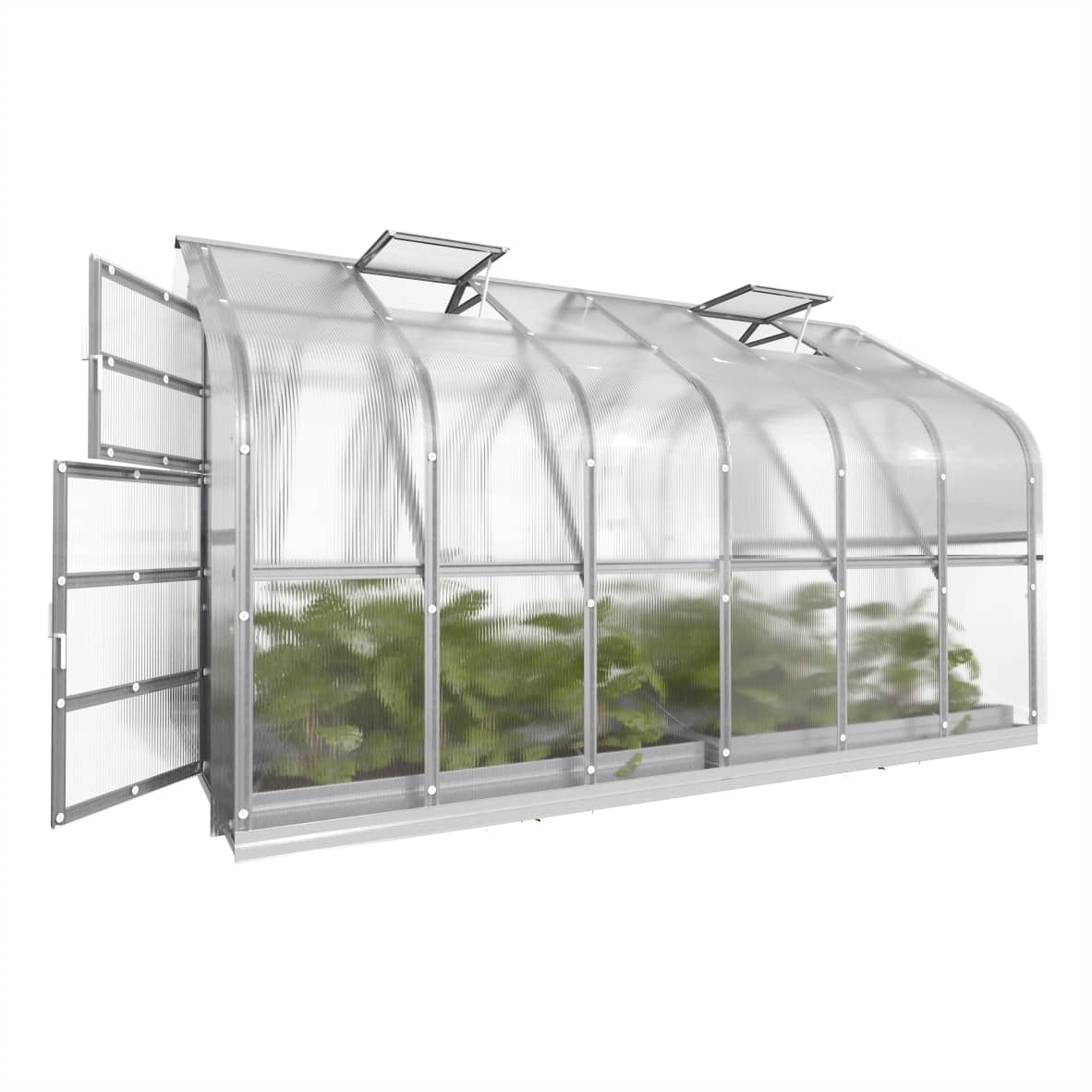 Šiltnamis KLASIKA Standart - 4 mm storio kanalinis polikarbonatas - 2,5 x 8 m (20 m²) - Image 6